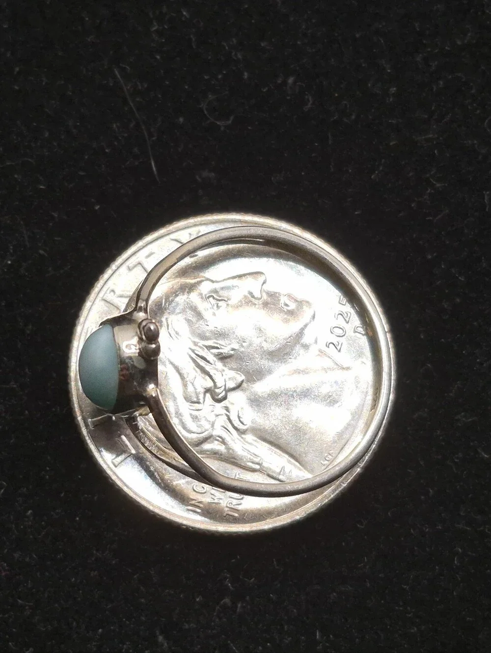 .925 Sterling Silver Elegant Women's Oval Design Larimar Ring
